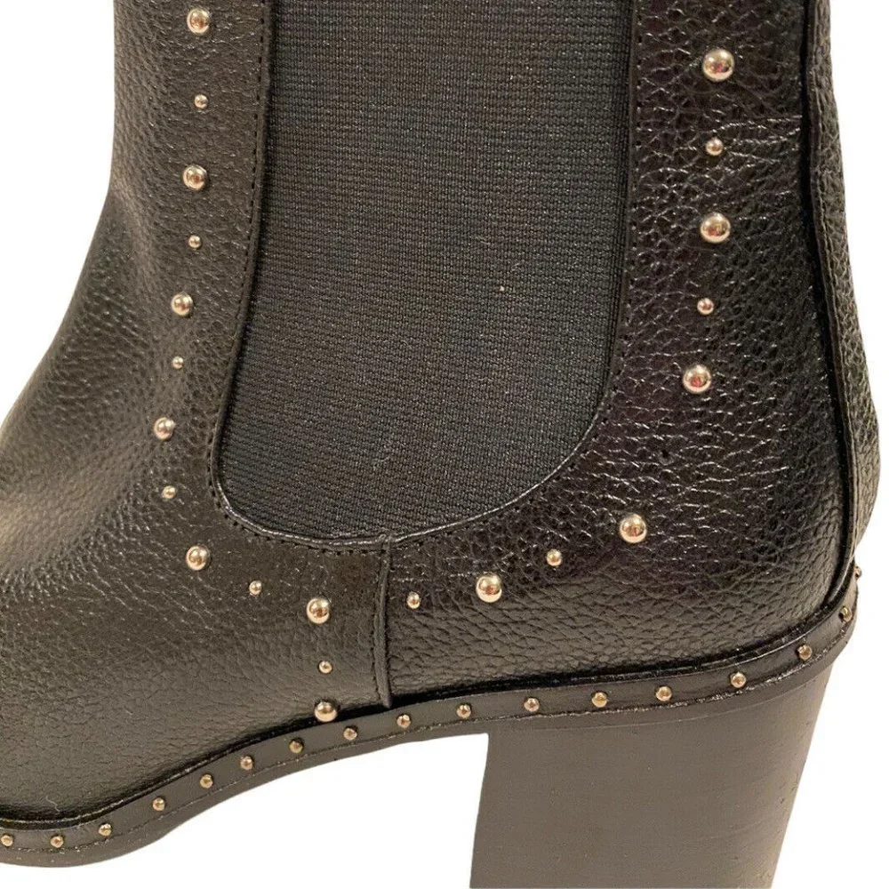 Italian leather boots NAPOLEON US 6.5-7 EU 37 Black Leather - Picture 6 of 9